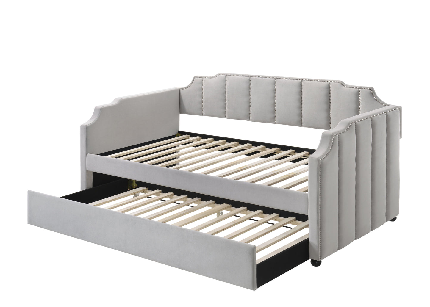 Peridot - Twin Daybed With Trundle - Dove Gray