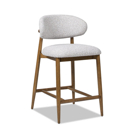 Locke - Modern Upholstered Counter Stool With Frame - Salt / Pepper