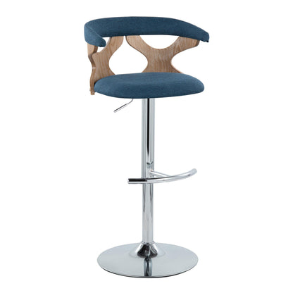 Gardenia - Contemporary Adjustable Barstool With Swivel / Rounded T Footrest (Set of 2)