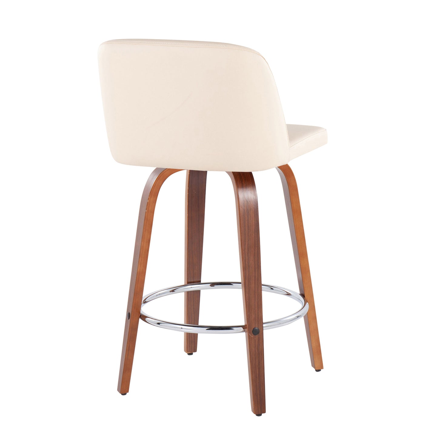 Toriano - Mid-Century Modern Fixed Height Counter Stool With Round Footrest (Set of 2)