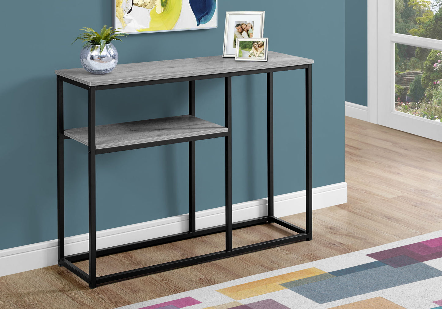 Accent Console Table For Entryway, Contemporary & Convenient Design - Gray