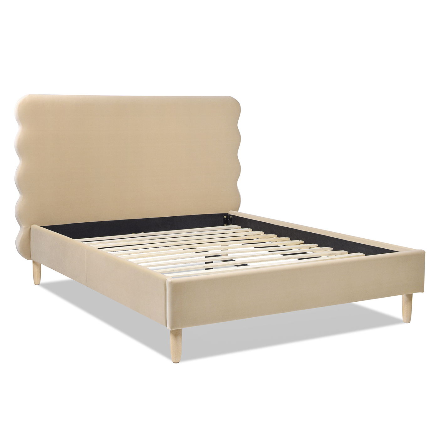 Stockholm - Modern Wavy Headboard Platform Bed