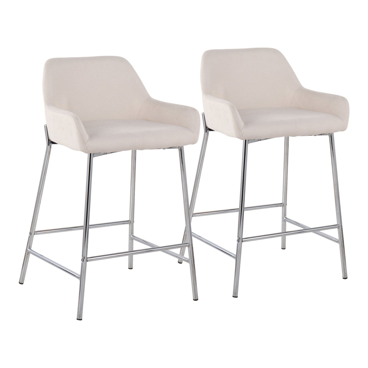 Daniella - Contemporary Fixed Height Counter Stool With Metal Legs (Set of 2)