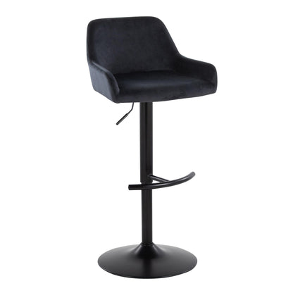 Daniella - Contemporary Adjustable Barstool With Swivel With Rounded T Footrest (Set of 2)