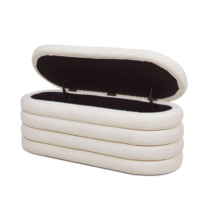 Fuji - Upholstered Oval Storage Bench