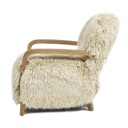 Enchante - New Zealand Sheepskin Accent Arm Chair - Taupe / Natural