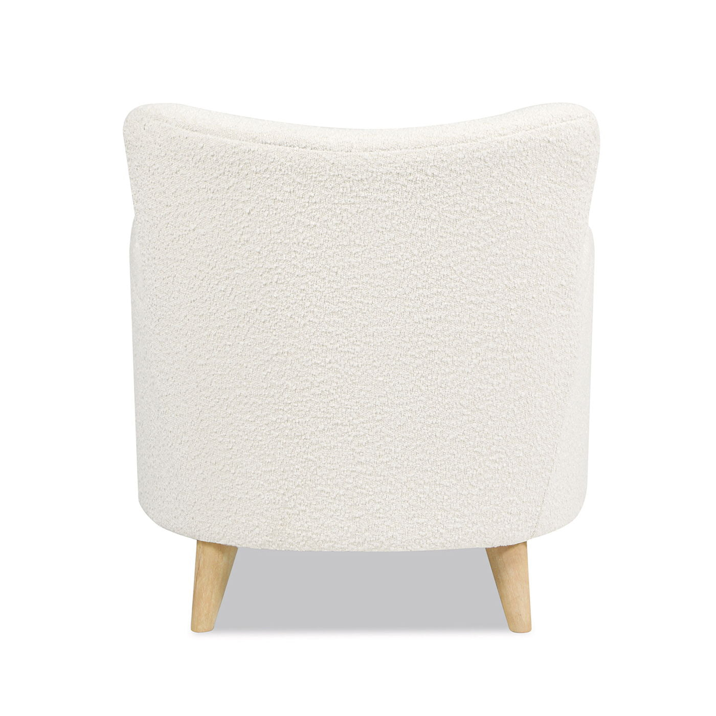 Lune - Curved Arm Accent Chair With Lumbar Pillow - Ivory White