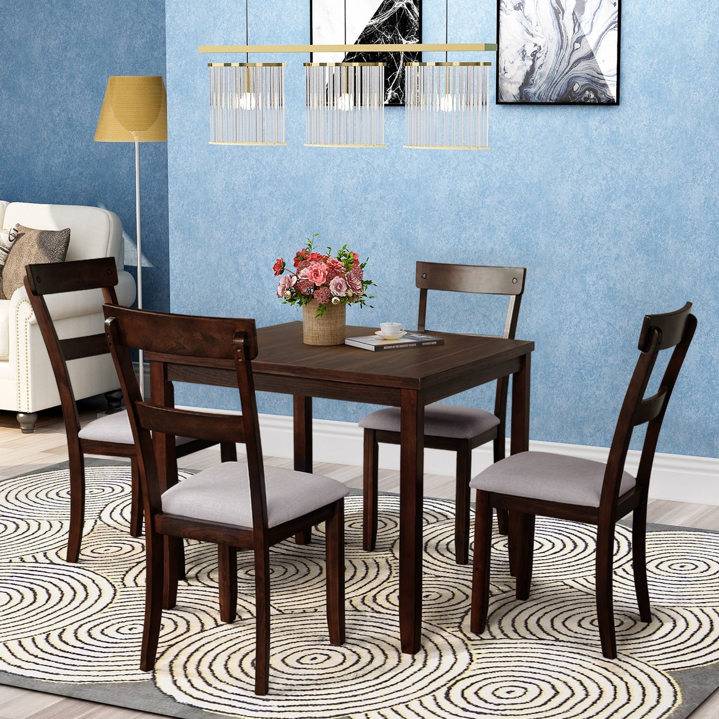 Dining Table Set Industrial Wooden Kitchen Table And Chairs For Dining Room