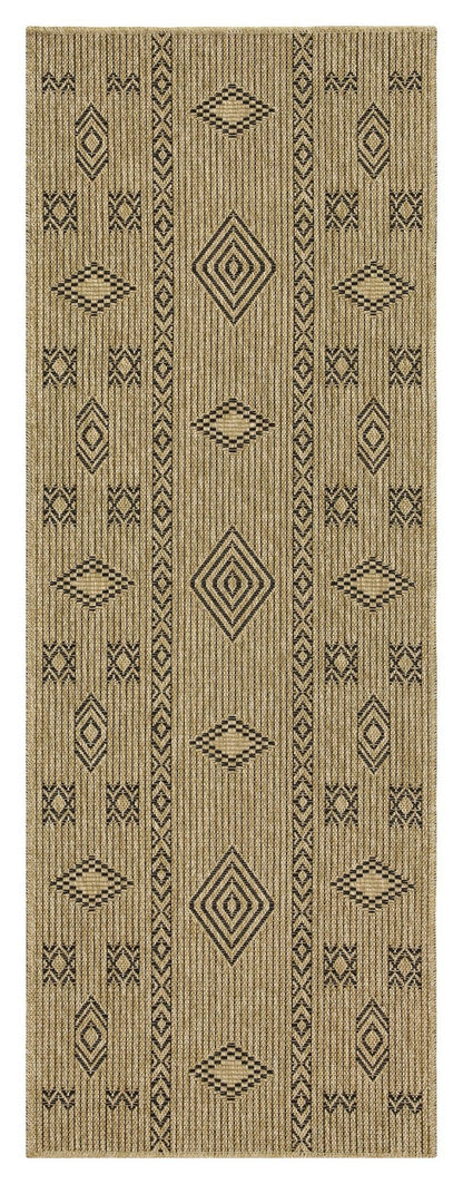 Earth - 7'10" X 10'3" Indoor, Outdoor Area Rug - Natural / Black