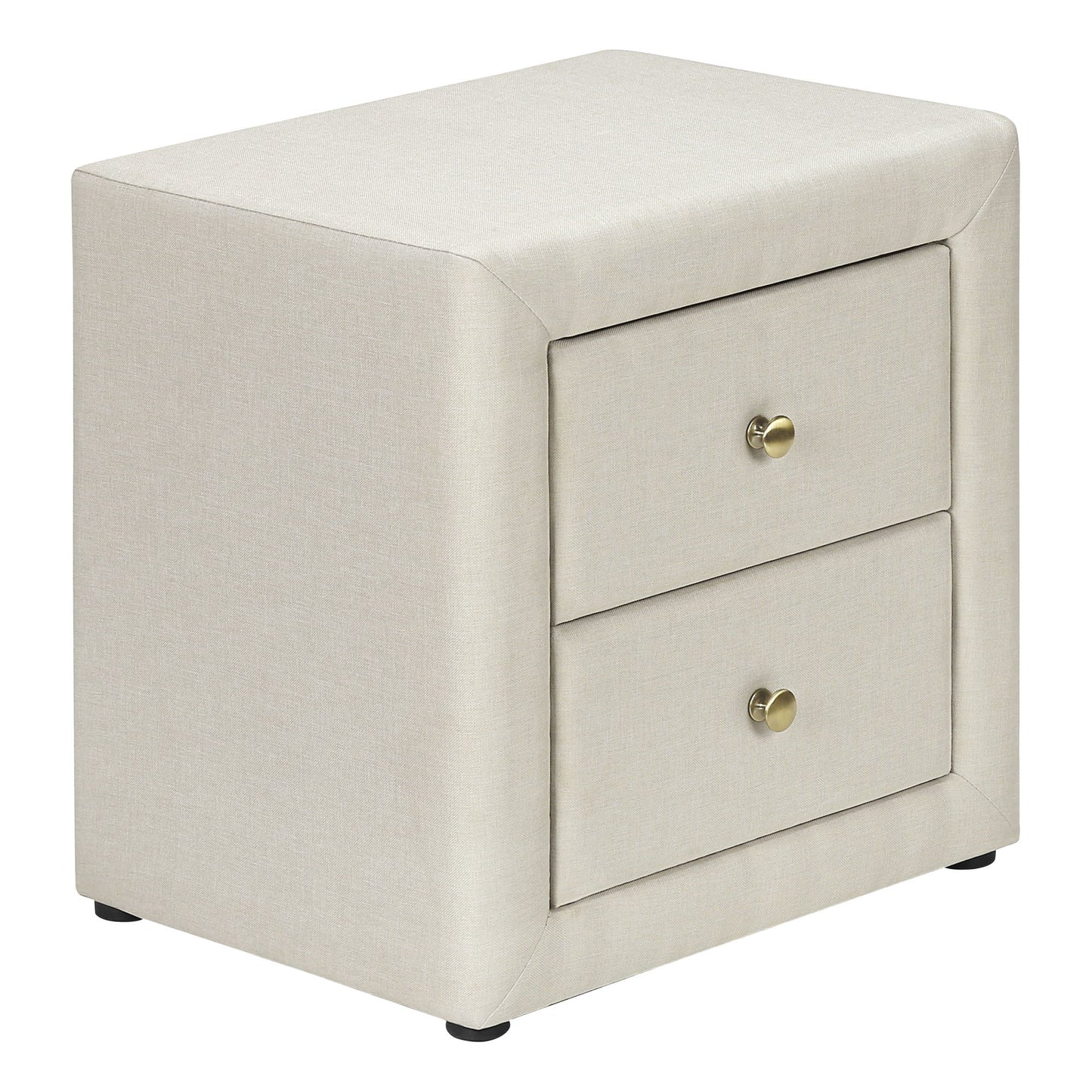 Nightstand, Storage Drawer Versatile Use, Upholstered, Transitional