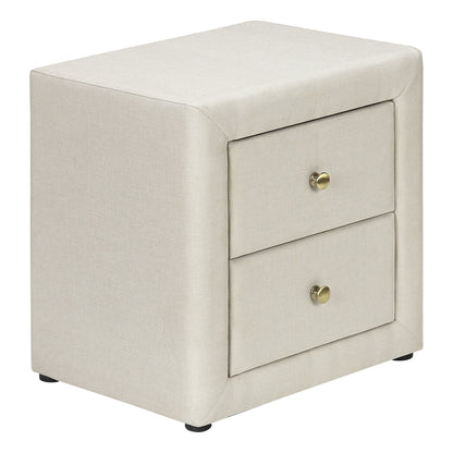 Nightstand, Storage Drawer Versatile Use, Upholstered, Transitional