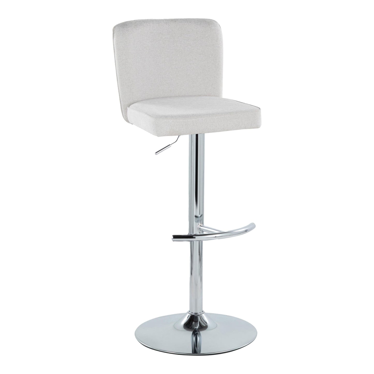 Henry - Contemporary Adjustable Barstool With Swivel & Rounded T Footrest (Set of 2)