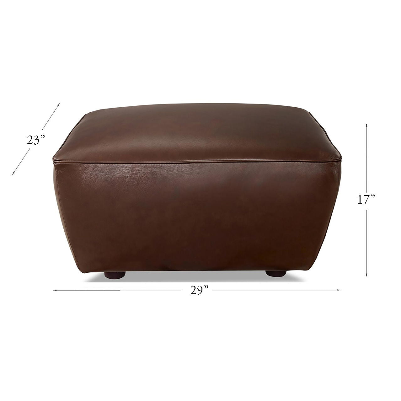 Avalon - Leather Ottoman - Raisin