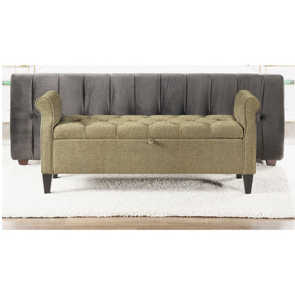 Jacqueline - Tufted Roll Arm Storage Bench