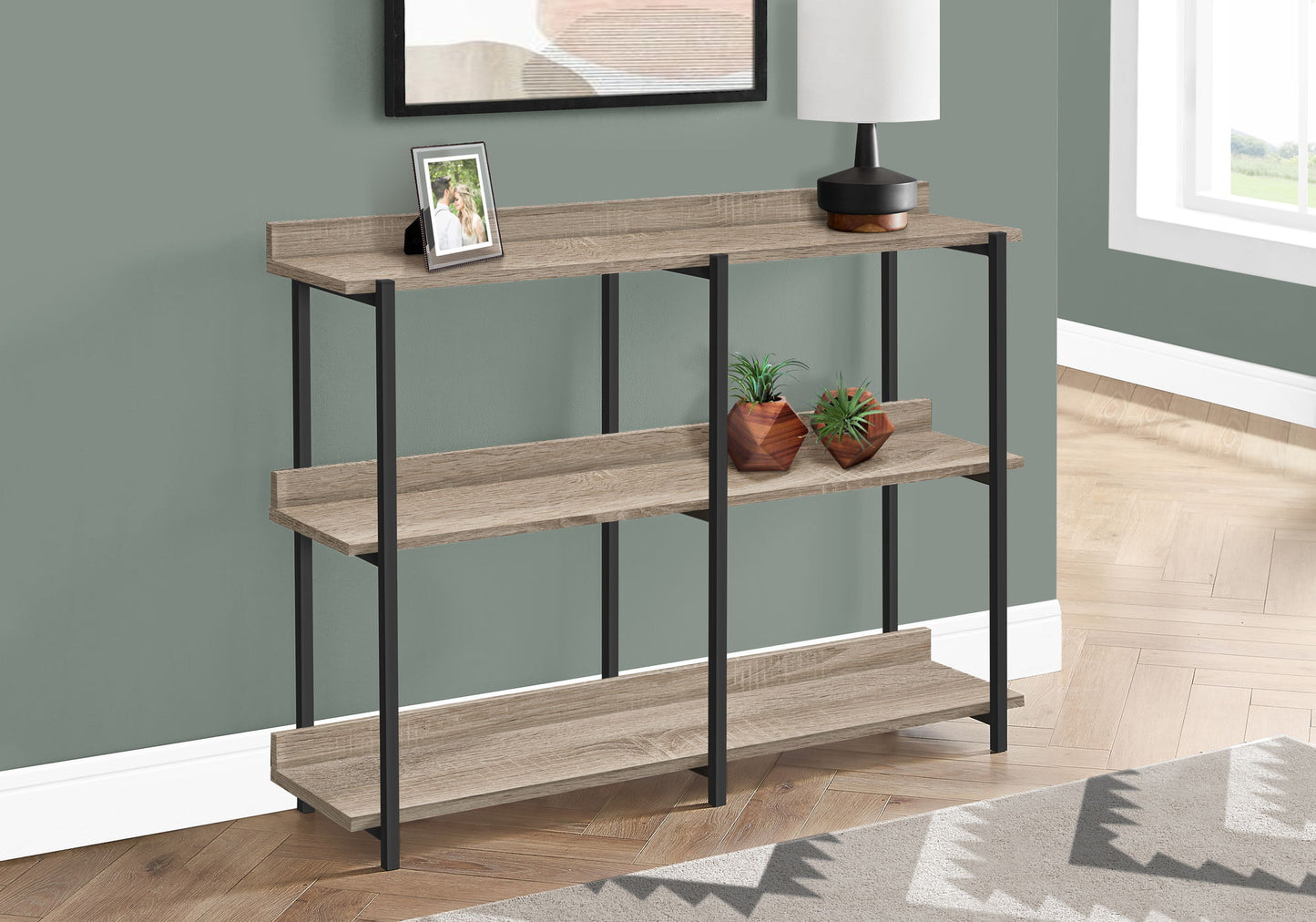 Accent Console Table For Entryway, Symmetrical Display