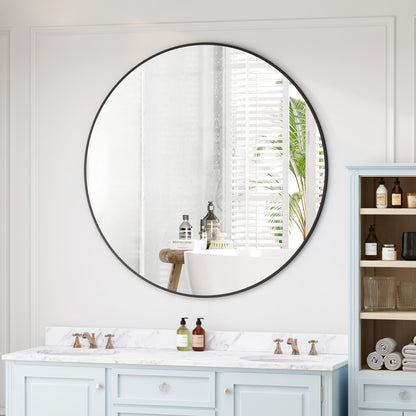 Wall Circular Mirror Metal Framed Mirror Round Vanity Mirror Dressing Mirror, For Bathroom, Living Room, Bedroom Wall Decor