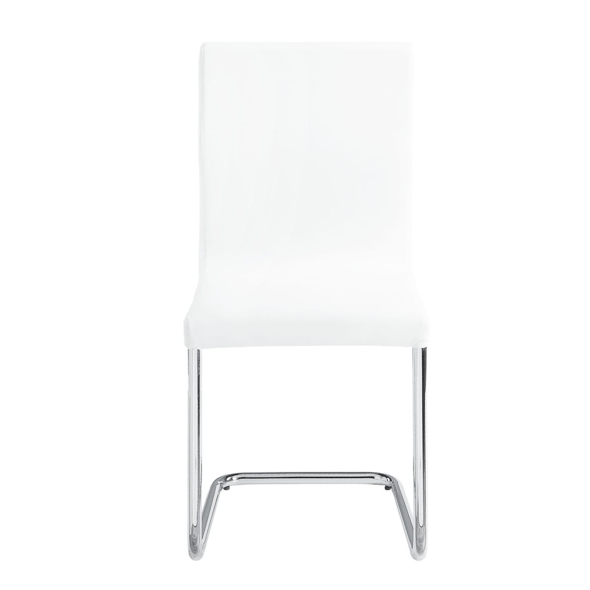 Palton - Synthetic Leather Side Chair (Set of 2) - Chrome / White