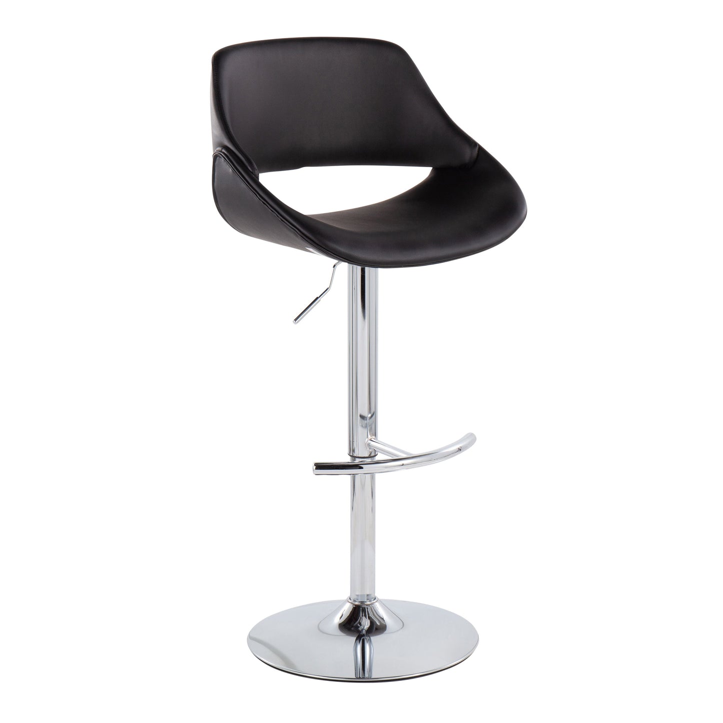 Fabrico - Contemporary Adjustable Bar Stool With Rounded T Footrest (Set of 2)