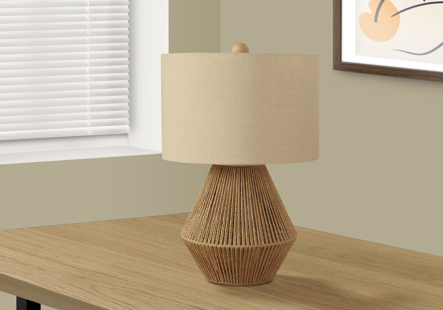 Lighting, Table Lamp, Rope, Resin, Transitional - Brown