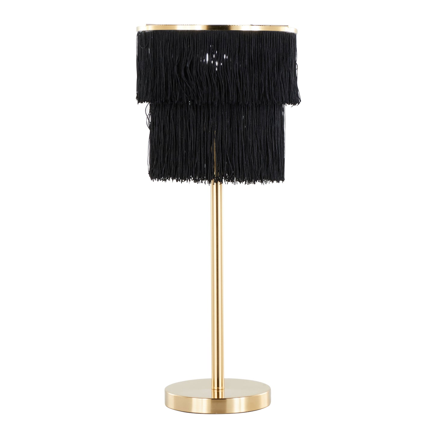 Fringe - Contemporary Buffet Lamp (Set of 2) - Royal Gold / Black Fringe