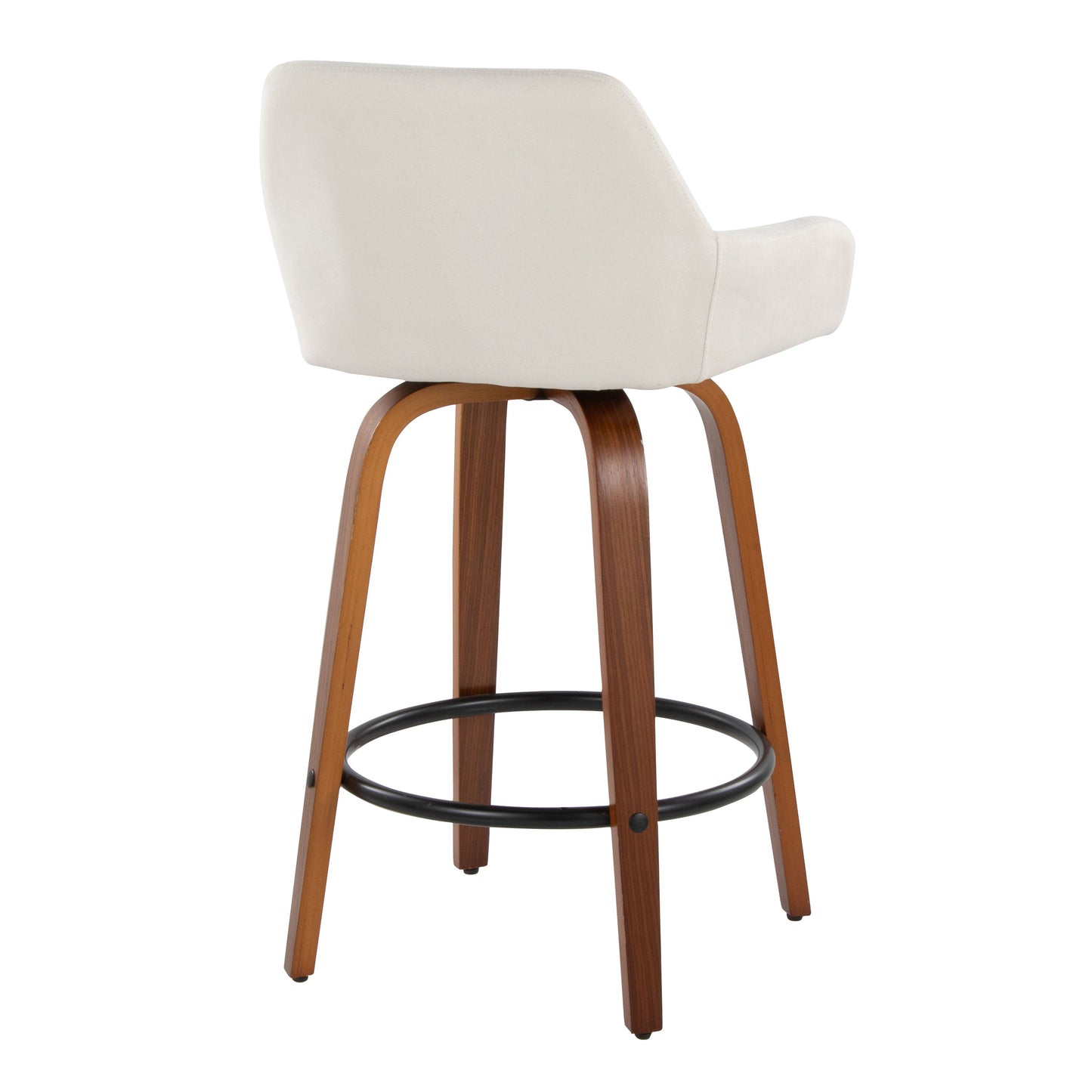 Daniella - Contemporary Fixed Height Counter Stool With Swivel With Round Footrest (Set of 2)