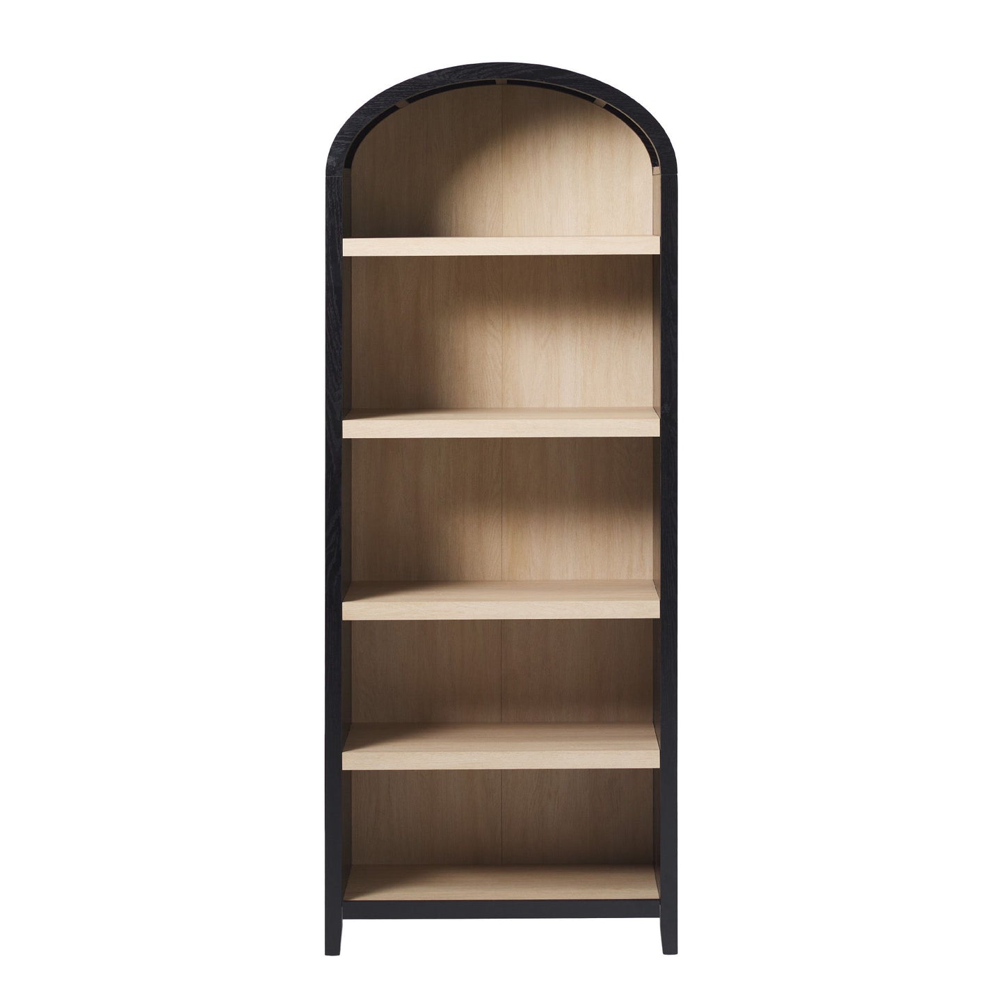 Modern 5 Shelf Open Arched Bookshelf