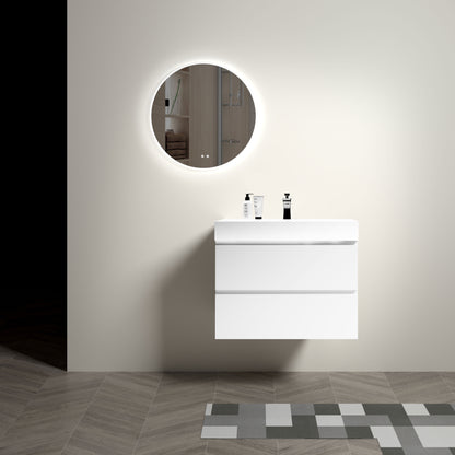 Alice - Bathroom Vanity With Large Storage, Sink Wall Mounted Floating Bathroom Vanity For Modern Bathroom, One-Piece Sink Basin Without Drain And Faucet