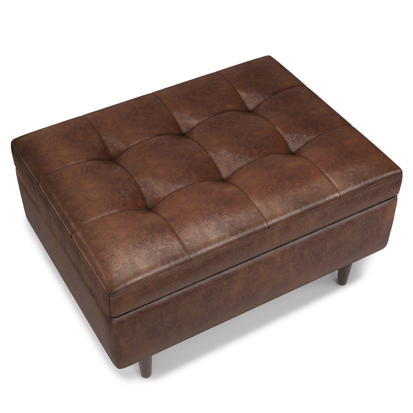 Shay - Large Square Coffee Table Storage Ottoman Mid-Century Style