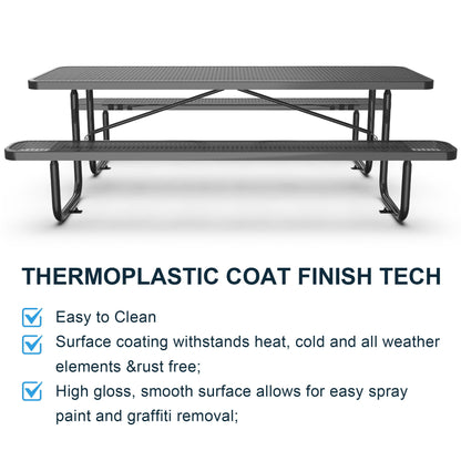 Expanded Metal Rectangular Picnic Table