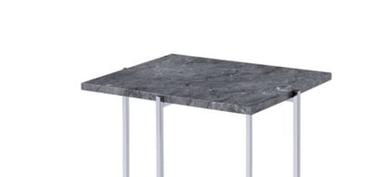 Adelae - End Table - Gray / Chrome