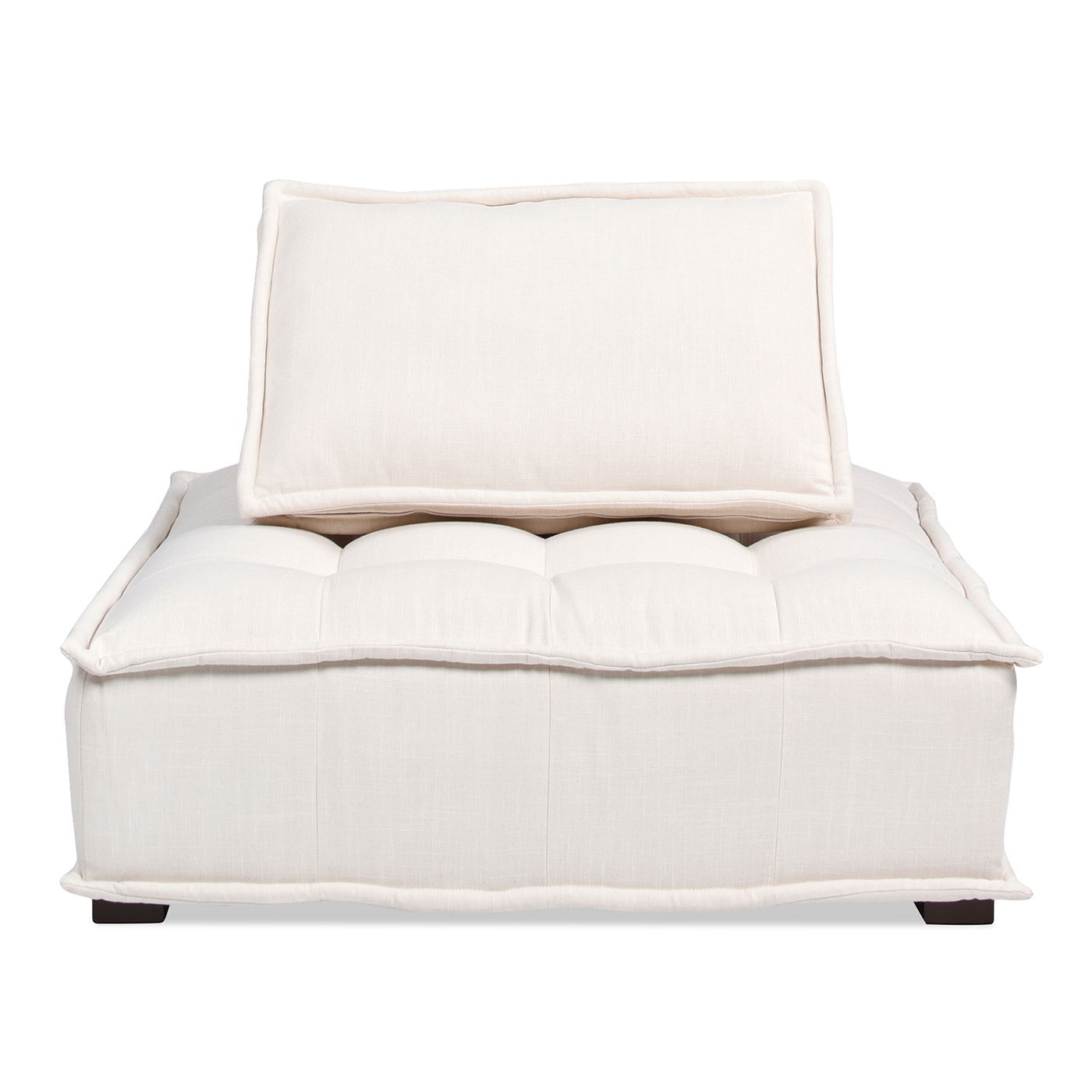 Arwen - Square Modular Pillow Back Lounge Chair - White Beige