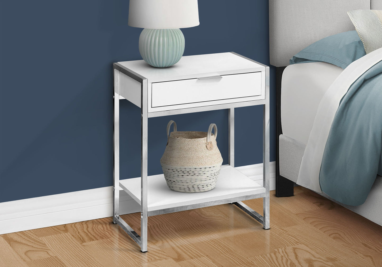 Accent Side Table, Storage Drawer, Spacious Tabletop