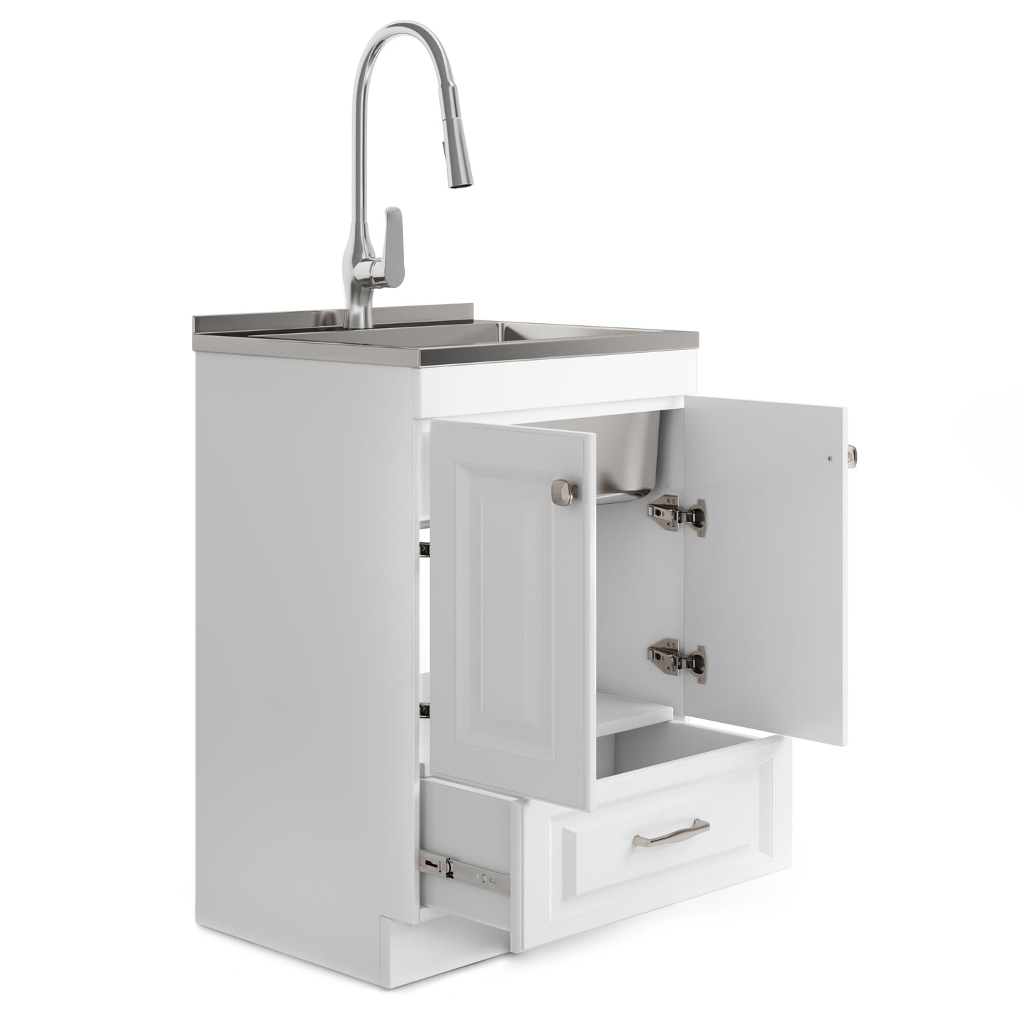 Lawrence - Laundry Cabinet With Faucet And Stainless Steel Sink