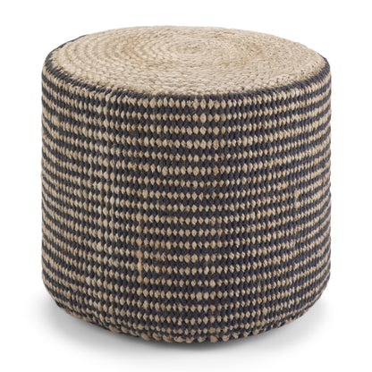 Larissa - Handcrafted Round Braided Pouf