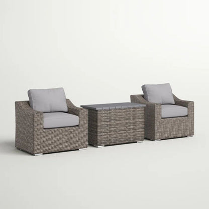 Chic 2 Person Seating Group With Cushions Ideal For Cozy Outdoor Gatherings - Gray Mix