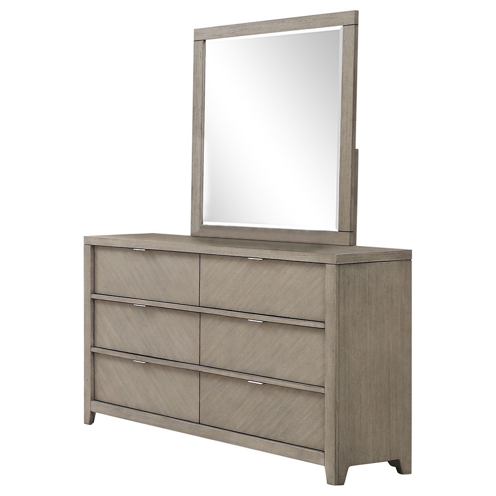 6 Drawer Dresser - Light Gray