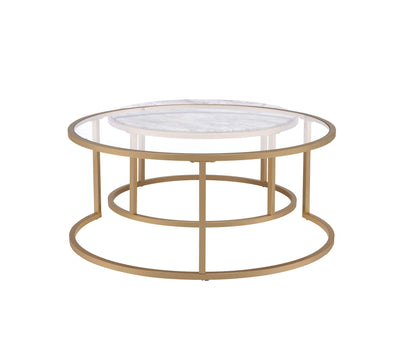 Shanish - Engineered Stone Top Nesting Table Set - Gold