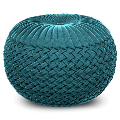 Grafton - Handcrafted Velvet Round Pouf