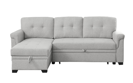 Lucca - Linen Reversible Sleeper Sectional Sofa With Storage Chaise