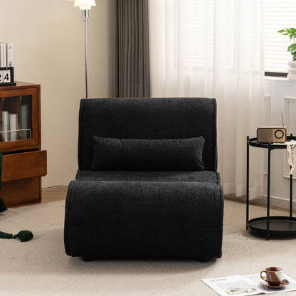 Soft Pellet Velvet Recliner, Comfortable Lounge Chair With Waist Pack Padding, Modern Design, Ideal For Living Room