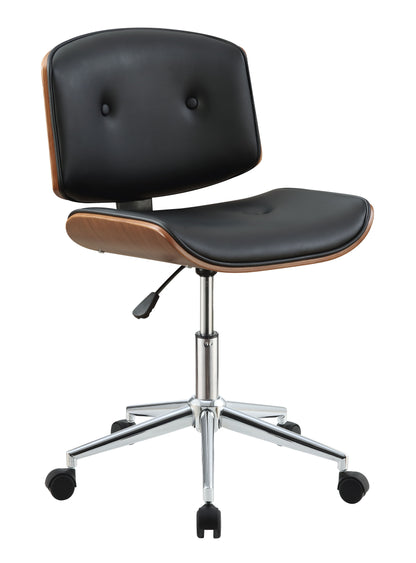 Camila - Synthetic Leather Office Chair - Black