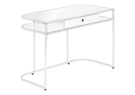 Computer Desk For Home Office, Laptop, Storage Drawers, Contemporary And Modern - White