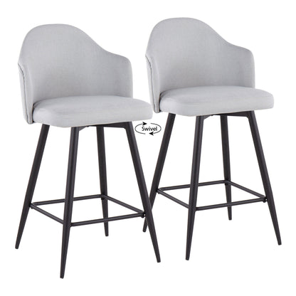 Ahoy - Contemporary Fixed Height Counter Stool With Square Footrest (Set of 2)