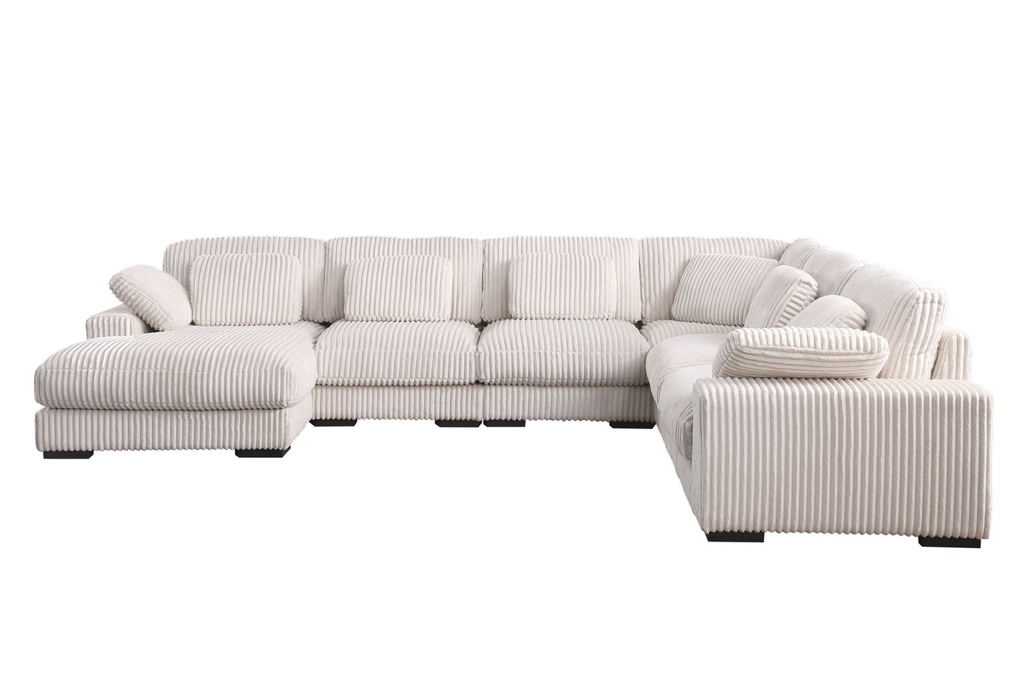 Nadine - Corduroy Modular Corner Sectional Sofa With Left Facing Chaise