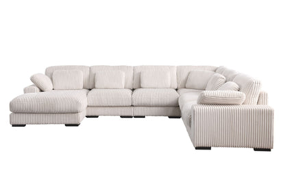 Nadine - Corduroy Modular Corner Sectional Sofa With Left Facing Chaise