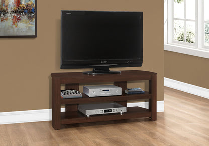 TV Stand, Console, Media Entertainment Center, Storage Shelves, Contemporary & Modern - Cherry