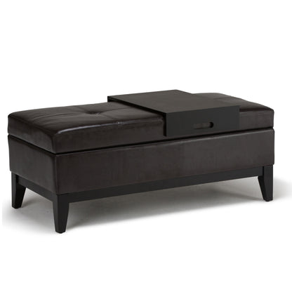 Oregon - Contemporary Storage Ottoman Bench With Tray