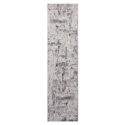 2' x 8' Abstract Non-Shedding Stylish And Stain Resistant Area Rug - Cream / Brown