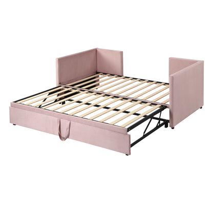 Twin Size Upholstered Daybed With Pop Up Trundle