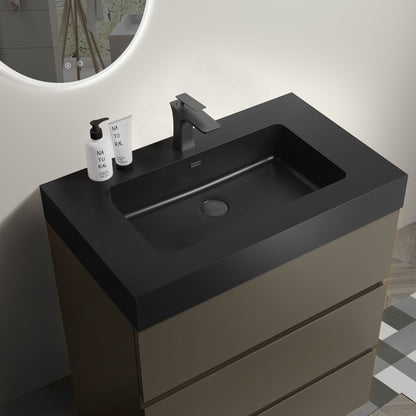 Alice - Bathroom Vanity With Sink, Large Storage Freestanding Bathroom Vanity For Modern Bathroom, One-Piece Sink Basin Without Drain And Faucet